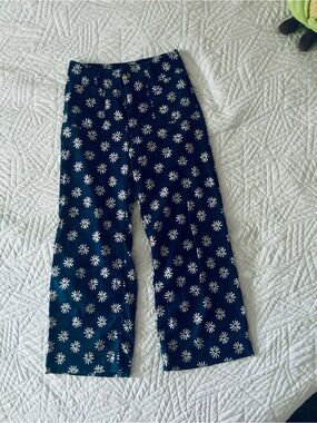 Anthropologie The Collette Wide Leg Cropped Pants w/ Floral Daisy Print